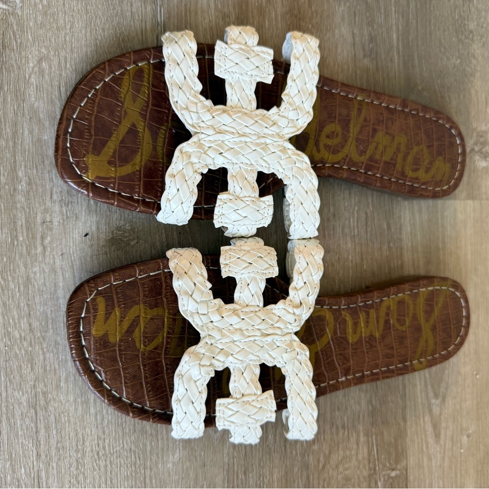 Sam Edelman Cream Braided Slide Sandals